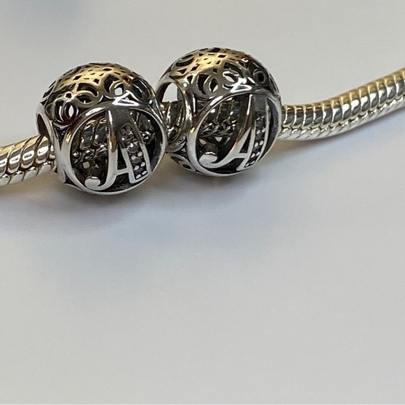 Sterling Silver Vintage Letter A Charm - Picture 5 of 8